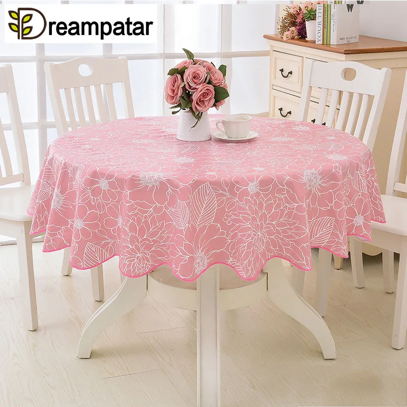 Модная ПВХ зеленая пластиковая круглая скатерть Водонепроницаемая без масла