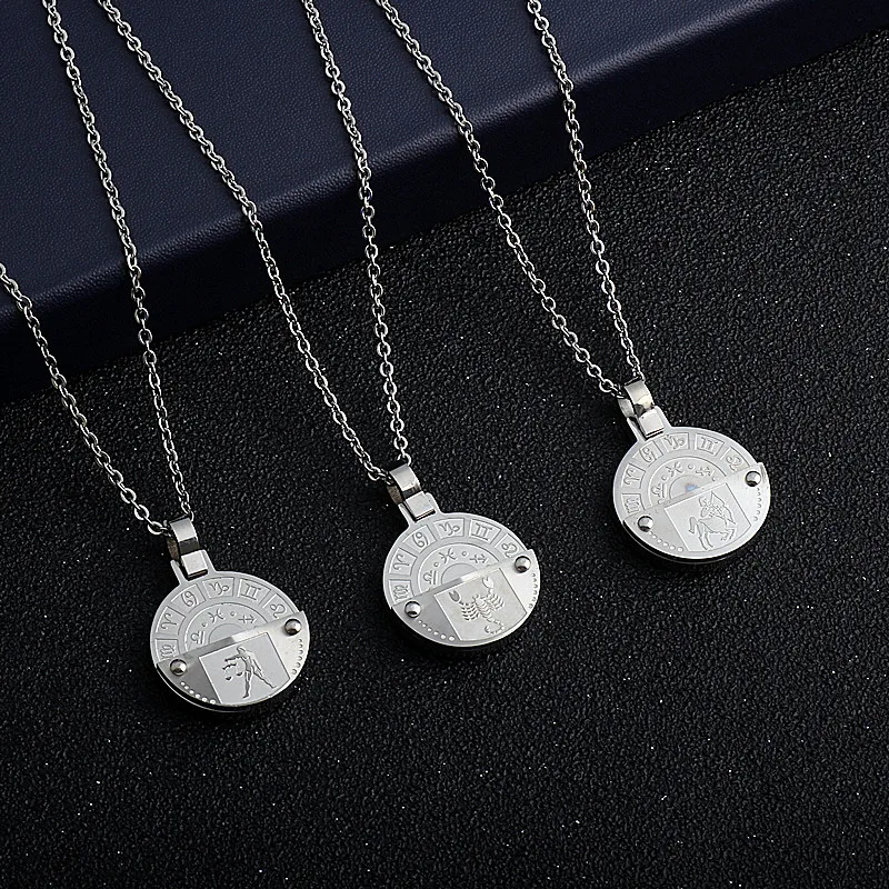 Again Jewel Zodiac 12 Constellation Necklaces &amp Pendants Choker for Women Long Chain Necklace bijoux femme | Ожерелья и подвески