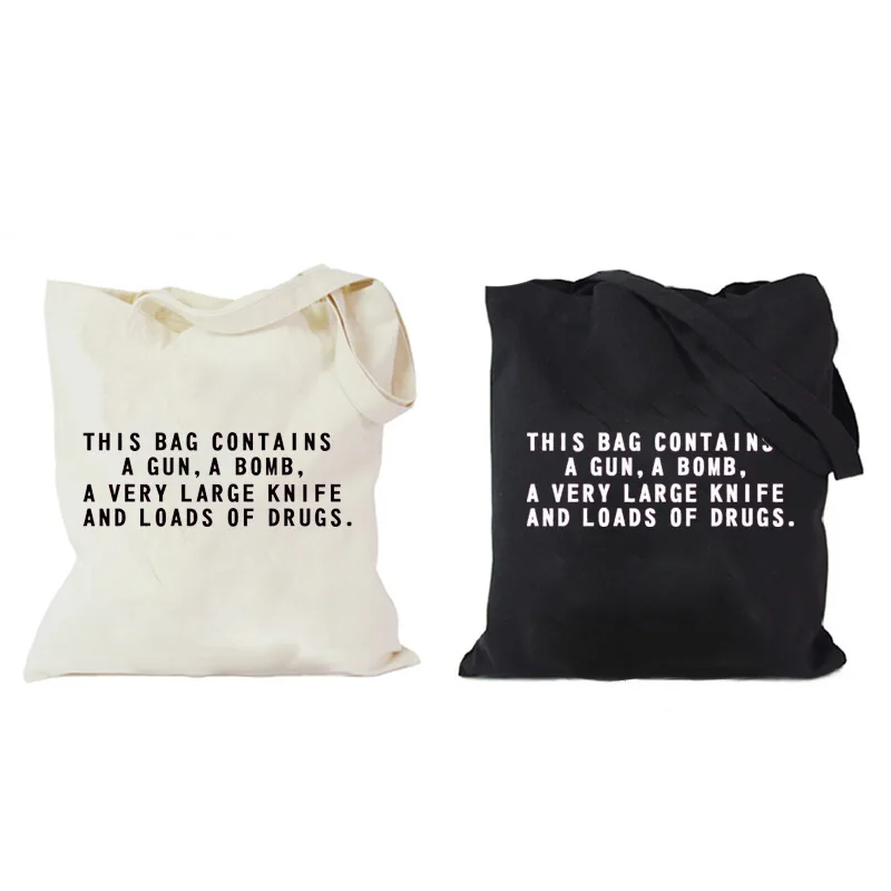 Ручная тканевая сумка с буквенным принтом простая на одно плечо для женщин