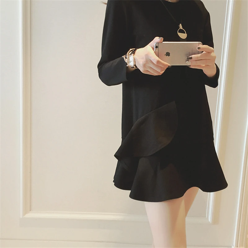 Одежда для беременных весной и осенью о-образным вырезом хлопок с длинным