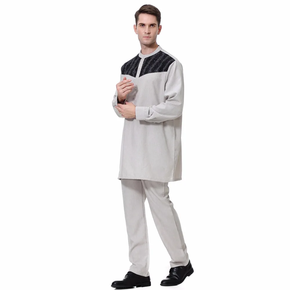 Мусульманская Арабская мужская одежда с длинным рукавом Кафтан Рамадан jubba thobe