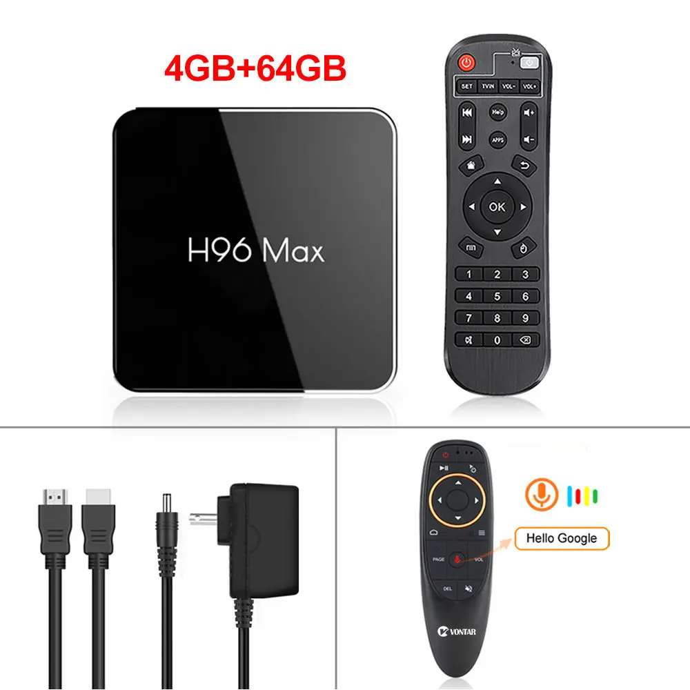 4G64G Voice Remote Amlogic S905X2 Smart tv BOX Android 9,0 H96 MAX X2 4K медиаплеер Google Play 2,4G и 5G Wifi 4 Гб ram 64 Гб rom H96MAX 2G16G 4G32G - Цвет: 4G64G Voice Remote
