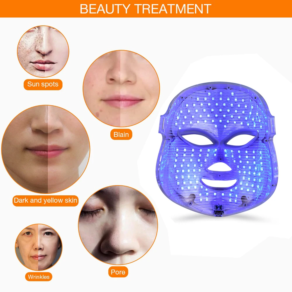 Beauty Photon светодиодный маска для лица терапия 7 цветов светильник ухода за кожей