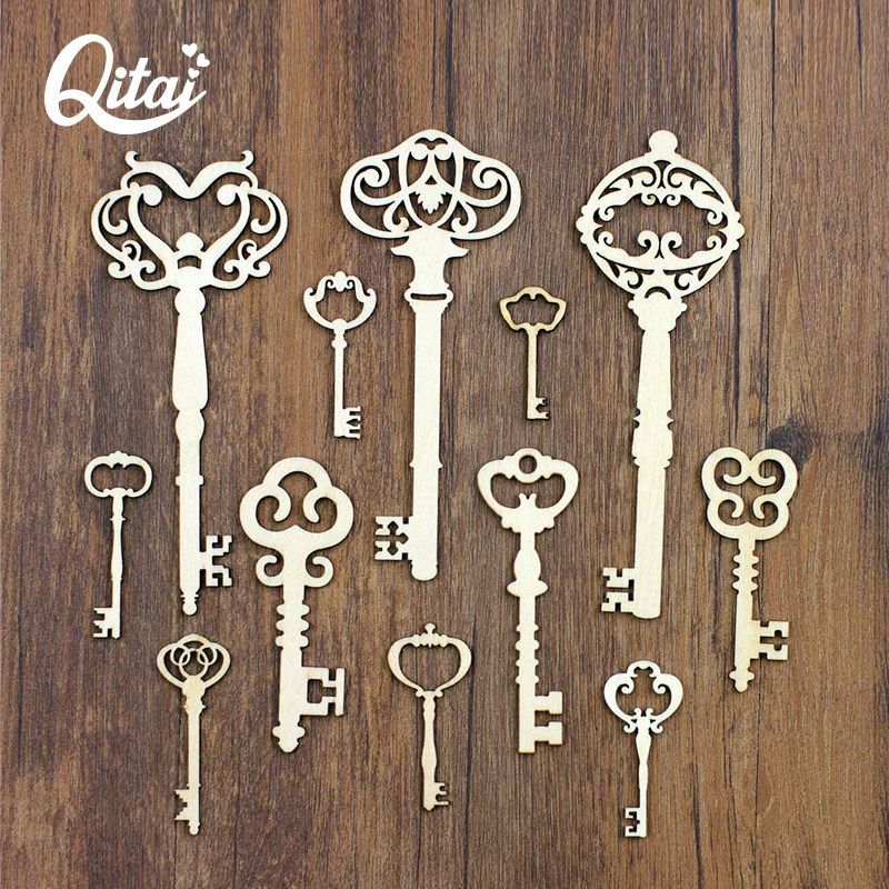 Цитай 33 шт./кор. деревянный ключ Форма украшения вечерние Свадебный