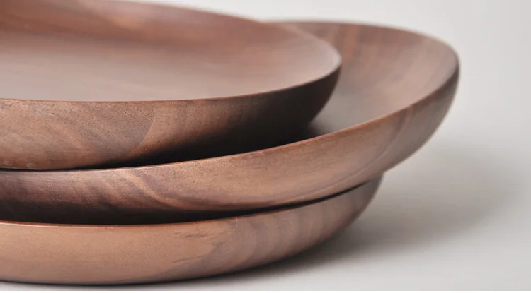 2018 деревянная Фруктовая тарелка черный креативный ореховый Материал Кухонная