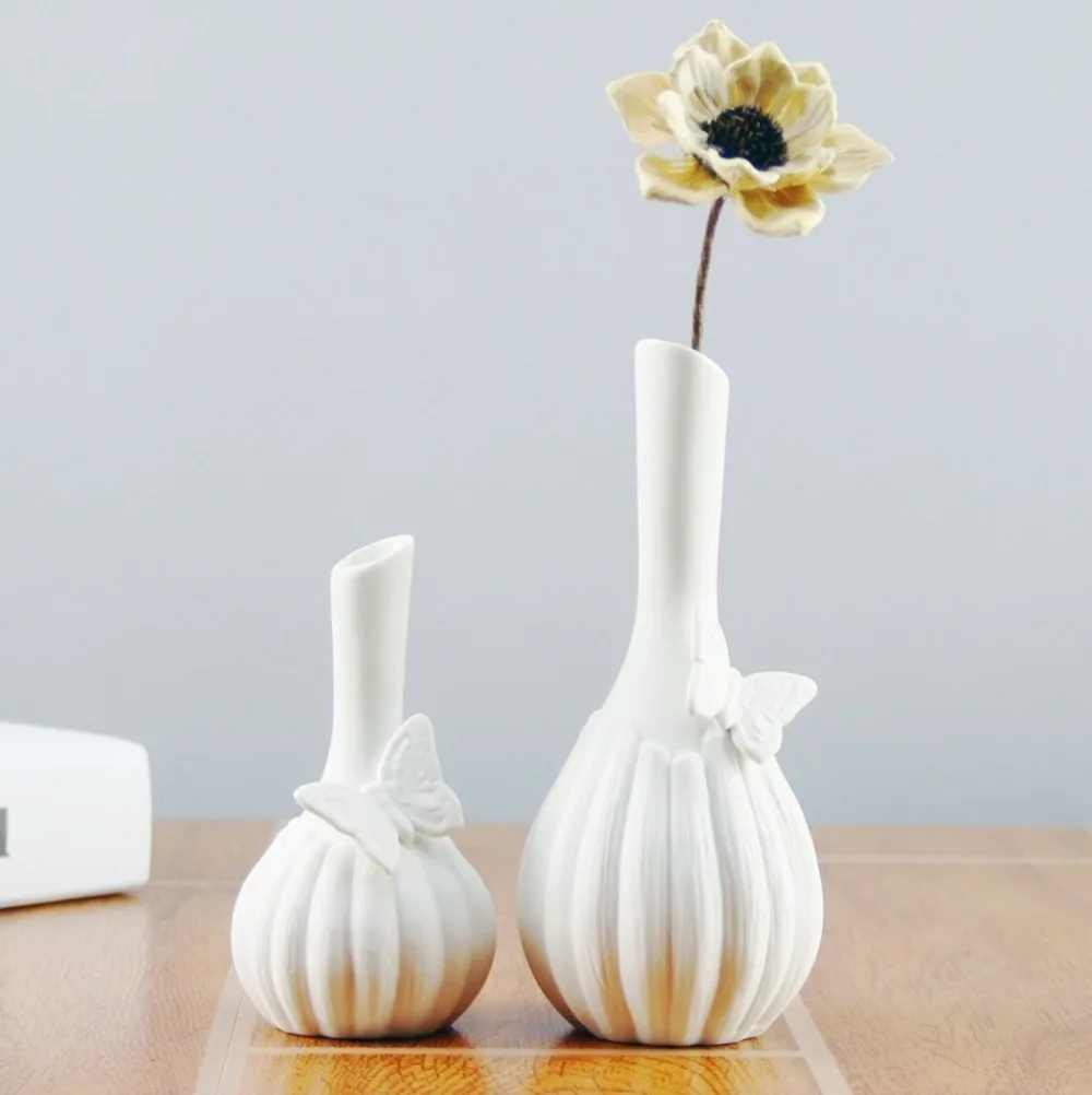 Модный керамический цветок Нарцисс Ваза фарфоровая бабочка колба Новинка