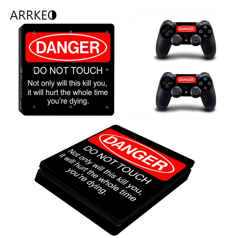 ARRKEO Предупреждение опасности не жесткая виниловая наклейка PS4 тонкий наклейки