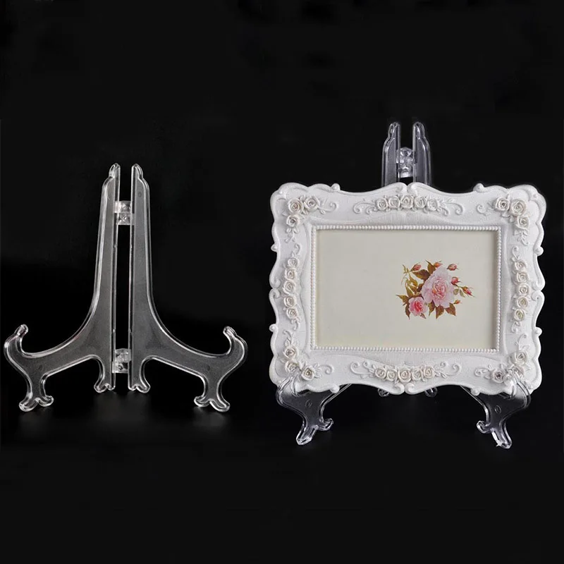 Дисплей Стенд 10 шт./лот пластины держатели прозрачный фото мольберт с диагональю