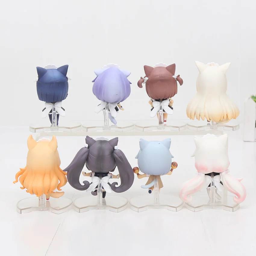 8 шт./лот см фигурка NEKOPARA шоколад ваниль азуки кокосовый клен Корица яйцо модели