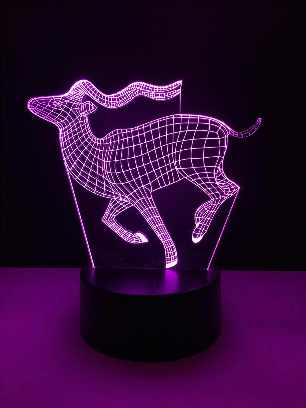 Популярная новинка светодиодная 3D лампа в виде животного прыгающий олень USB