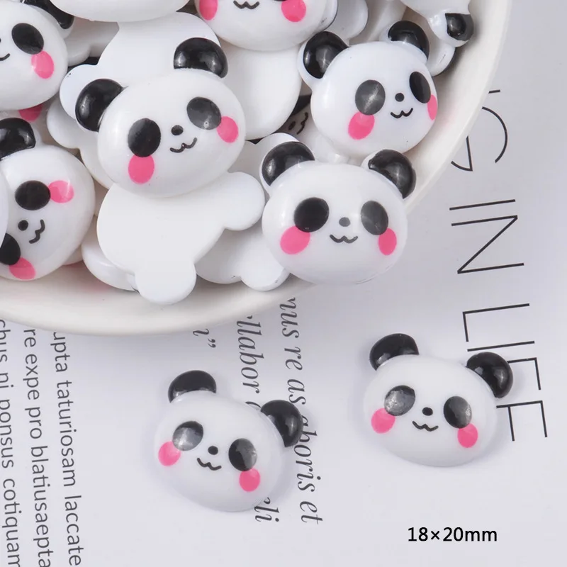 

100pcs/lot Kawaii Resin Panda Head Flatback Cabochon For Kids Headclip DIY Embellishments Making Scrapbooking Craft Favor