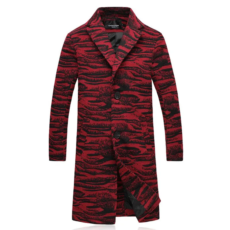 Мужская длинная приталенная ветровка с леопардовым принтом | одежда