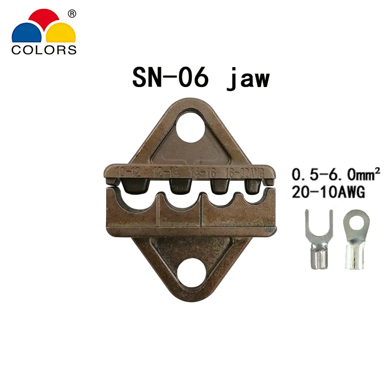 SN-06 jaw Цвета обжимные плоскогубцы челюсти(Челюсть ширина 6 мм/плоскогубцы 190 мм) для TAB 2,8 4,8 6,3/C3 XH2.54 3,96 2510 вилка весной SN-48B SN-28B SN-2 - Цвет: SN-06 jaw