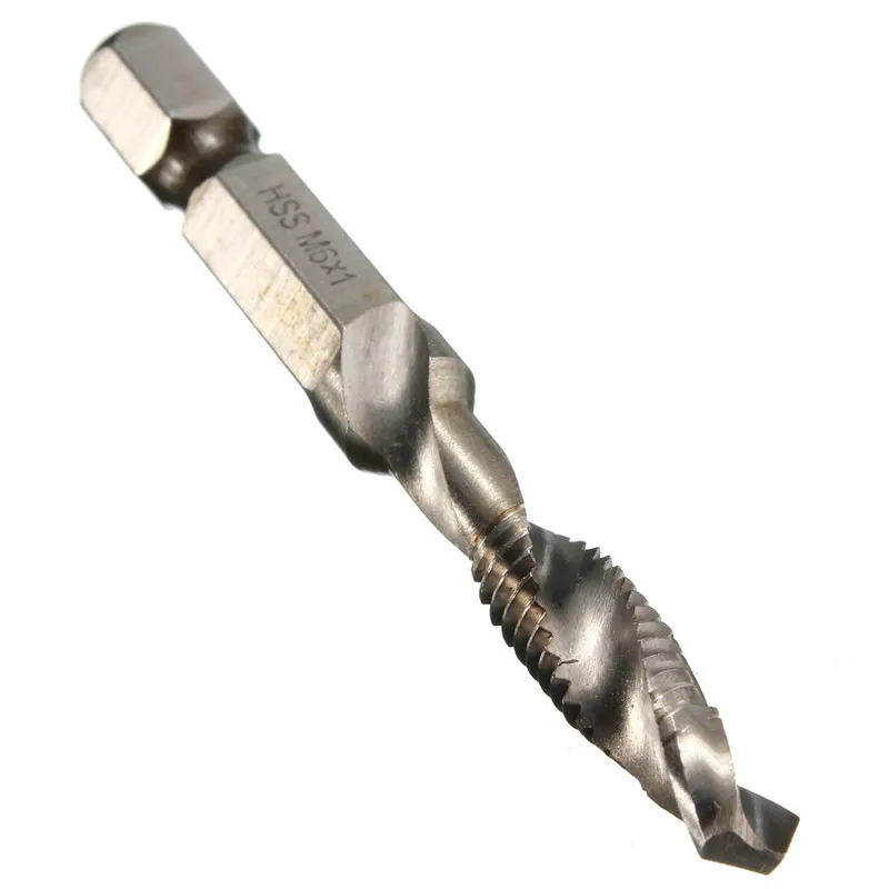 6 шт. M3-M10 композитный кран сверло Резьба спиральный винт кран 1/4 ''шестигранный HSS бурение электроинструмент