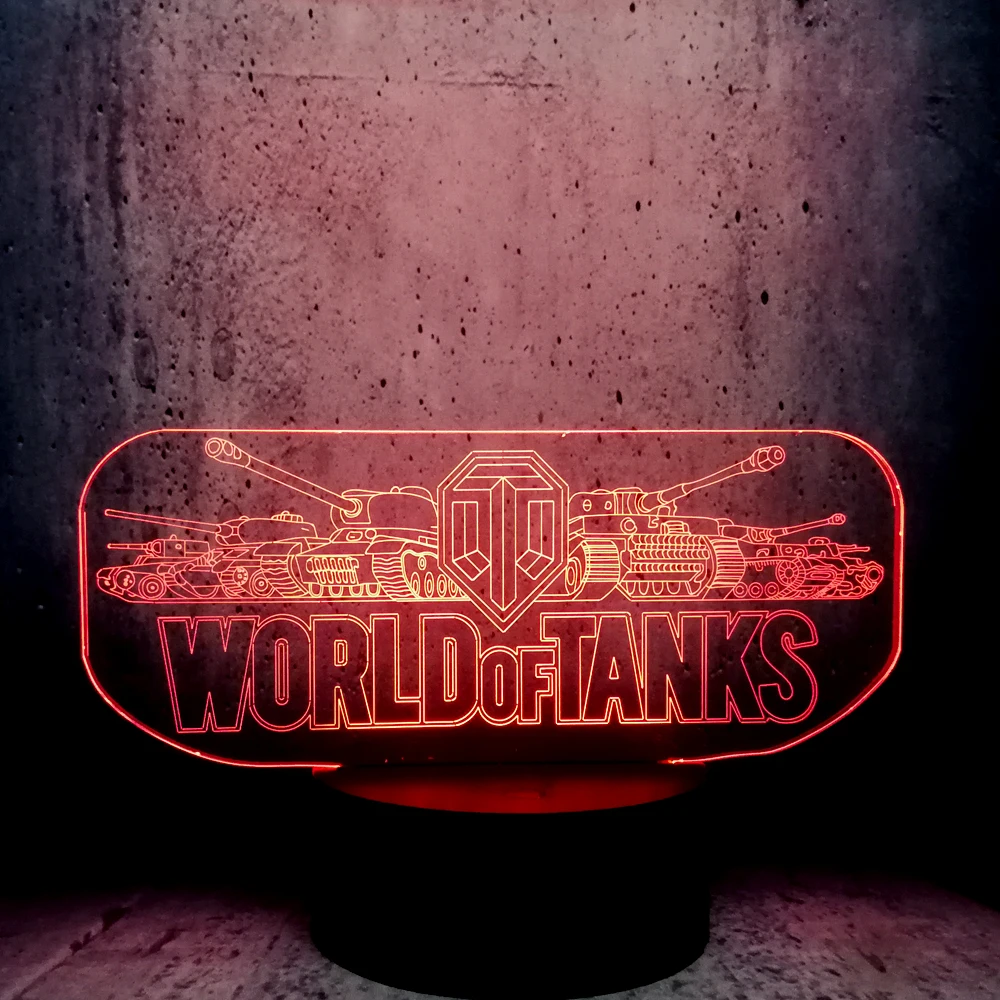 Ночной светильник с иллюзией World of Tank 3D светодиодный Лидер продаж хороший подарок