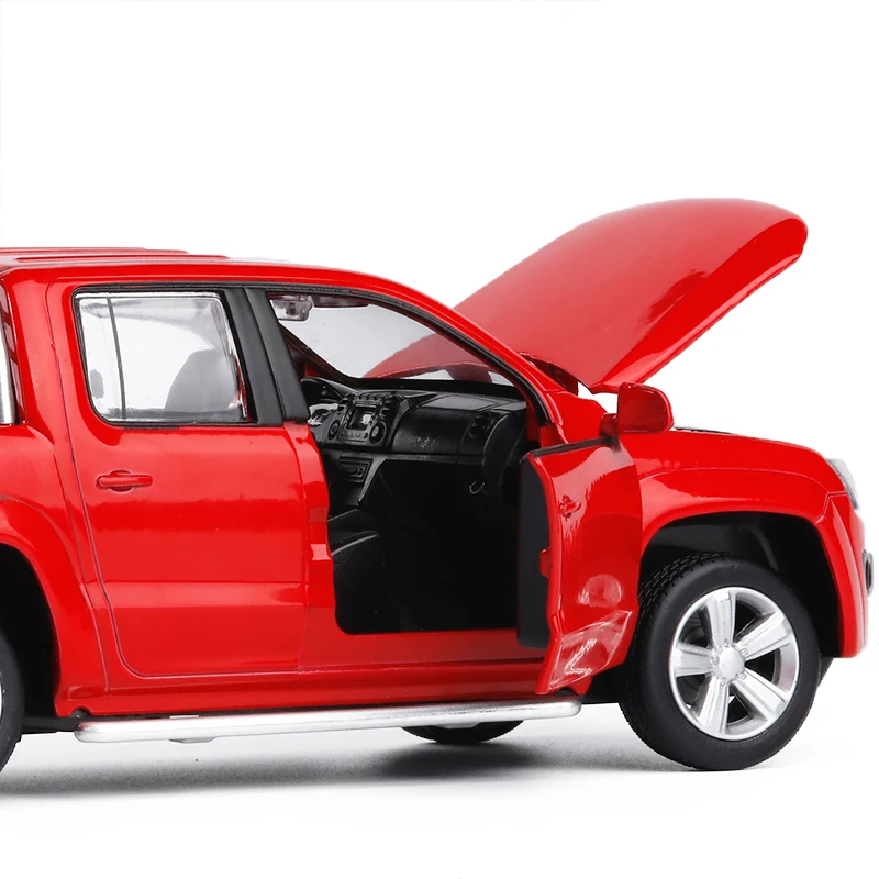 Моделирование 1:30 Amarok 4 Открытый пикап модель грузовика, металлический звук и свет обратно в детский подарок игрушка, модель автомобиля