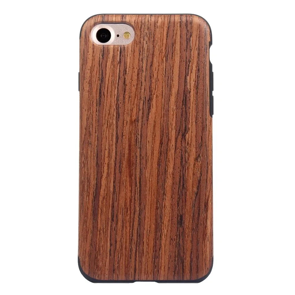 For iPhone 7 Teak Wood Grain Paste Skin Soft TPU Protective Case for Plus | Мобильные телефоны и аксессуары