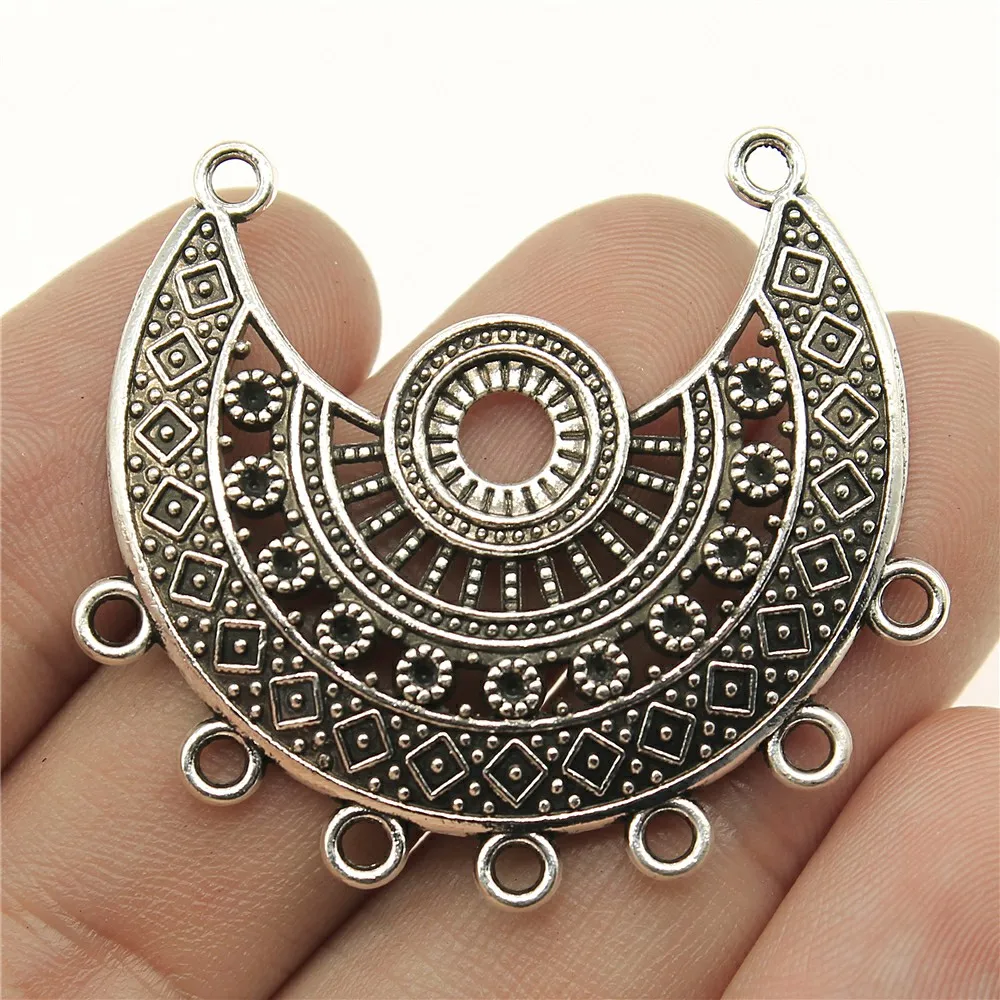 Antique Silver WYSIWYG 2 шт. 43x41 мм очаровательные соединители для сережек Подвески для изготовления ювелирных изделий античное серебряное ожерелье соединитель подвески - Цвет: Antique Silver