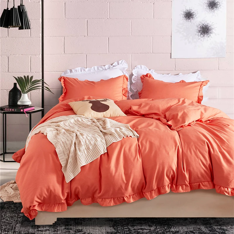 Романтичный розовый комплект постельного белья Элегантный Пододеяльник с