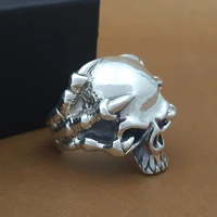 100s925 pure silver ornaments hand thai silver restoring ancient ways personality talons skull ring ring male model