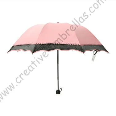 6pcs/lot colour option super light folding mini umbrella 5 times black coating Anti-UV two layers meat pink lace parasol | Дом и сад