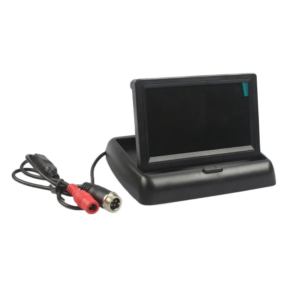 SMALUCK DC12V-24V, 4,3 дюймов, автомобильный монитор заднего вида, водонепроницаемый, ПЗС, светодиодный, ночное видение, для автобуса, грузовика, камера, бесплатное автомобильное зарядное устройство