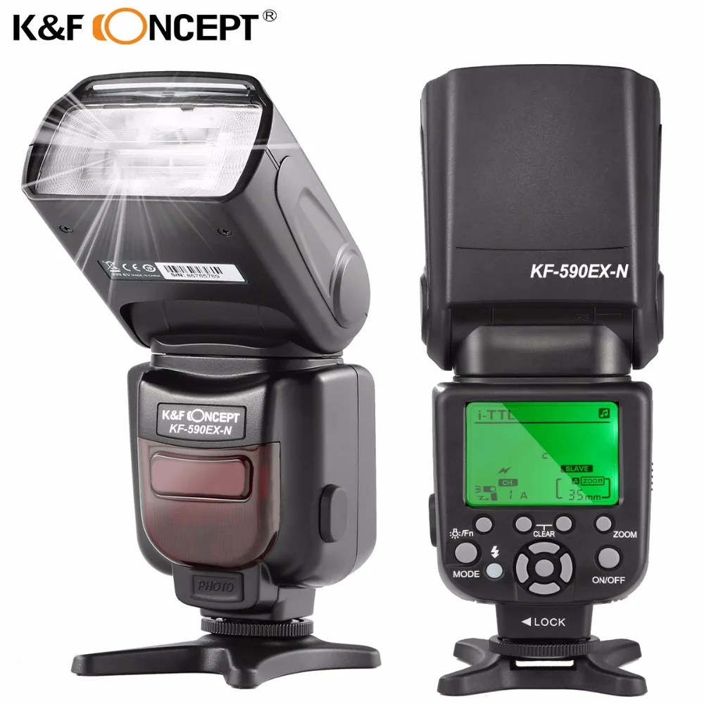 К & F КОНЦЕПЦИЯ KF590EX N Ttl вспышки Speedlite для Nikon D7100 D5300 D5200 D5100 D3100 D3300 D7200 D90 всех DSLR