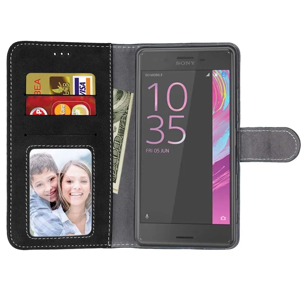 Кожаные чехлы для телефонов для sony Xperia X Dual F5122 F5121, чехол с отделением для карт, Ретро Флип-бумажник, задняя крышка для sony Xperia x