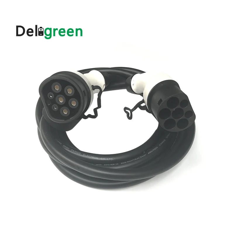 Зарядный кабель Deligreen 32A тип 2 к типу IEC62196 EV зарядный штекер DUOSIDA с кабелем TUV/UL 7