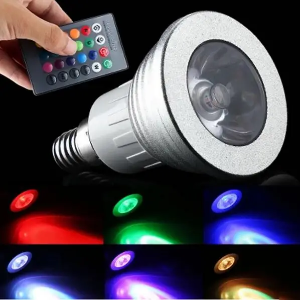 6 Вт E27 RGB светодиодные лампы лампада 85 в-265 в 110 В 220 16 видов цветов с регулируемой