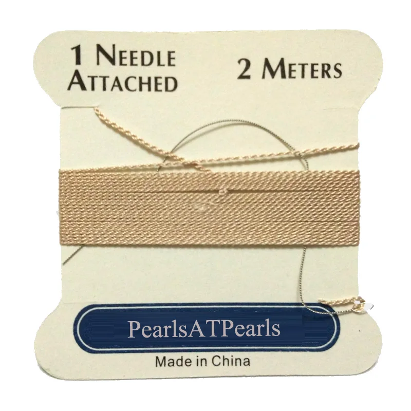 2M Long 0.7mm in Diameter Pink 100% Natural Silk Beading Cords with Needle | Украшения и аксессуары