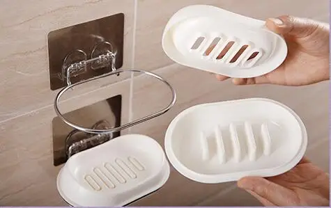 

1PC Soap Dish Kitchen Bathroom Bath Wall Mounted Soap Dish Plastic Soap Dish Holder