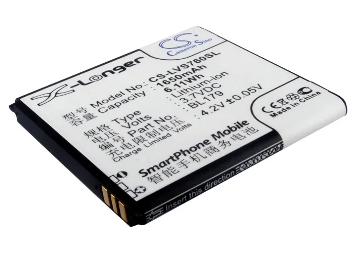 Аккумулятор Cameron Sino 1650 мАч для Lenovo A668t A690 A698T A780 a790e K2 S680 S760 ioneer B40 Pioneer E60W PAP4322 Duo |