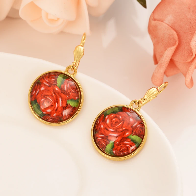 

Flower coin crystal personality fashion gold earrings woman/girl, fashion jewelry wedding gifts