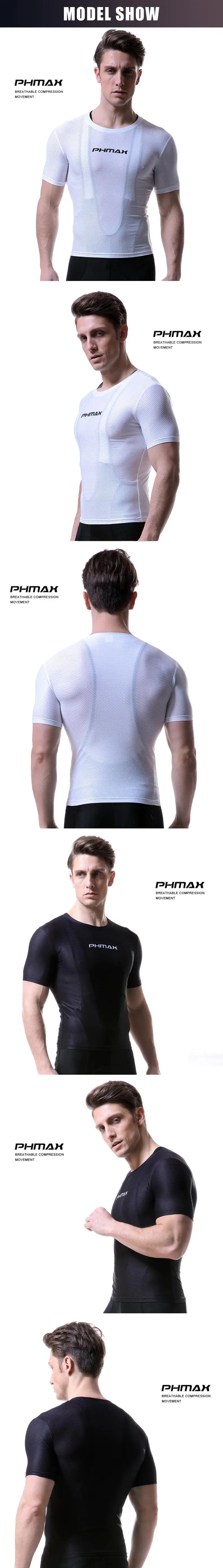 PHMAX Pro велосипедные базовые слои крутая сетчатая велосипедная рубашка сохраняющая сухость суперлегкие мужские майки для велоспорта Одежда для велоспорта