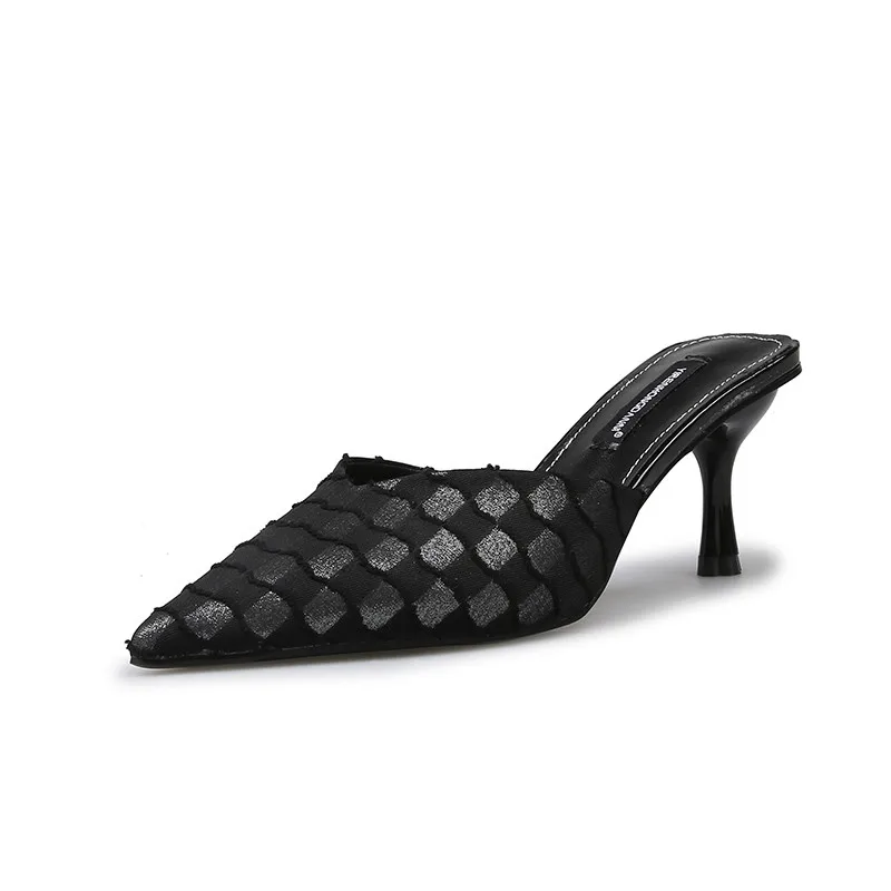 Новые женские шлепанцы коллекция 2019 года Летние вьетнамки на высоком каблуке с