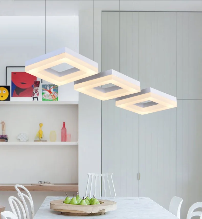 구매 광장 3-6 Pcs Led 펜 던 트 조명 주방 바 램프 연구 Led 스트립 광택 독서 빛 회의실 사무실 상업 조명