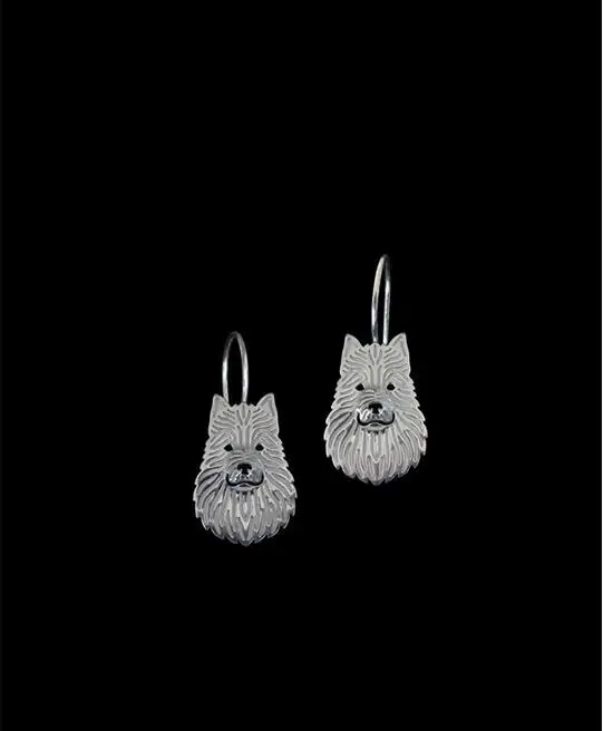 Уникальный ручной работы полые в австралийском стиле серьги виде терьера