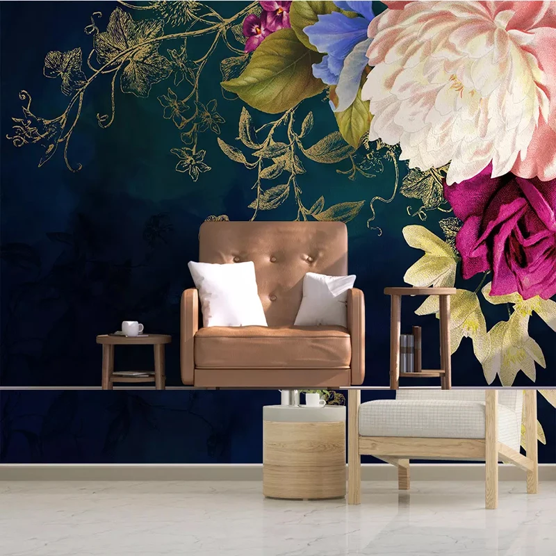 Оригинальная 3D фотобумага в скандинавском стиле винтажные цветы розы настенная