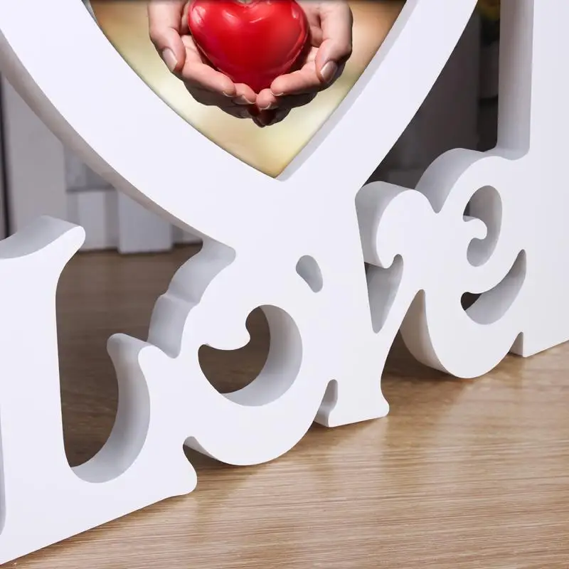 Милая любовь фоторамка в форме сердца с двумя изображениями Висячие для