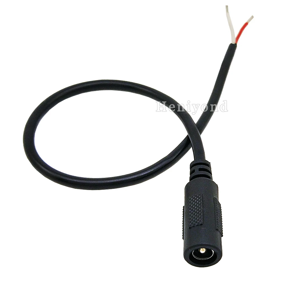 

High quality 10Pcs 12V Black 5.5mm x 2.5mm DC Power Female Plug Jack Adapter with Cord Cable 29CM for Laptop Adapter