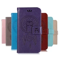 dream catcher owl pattern book case leather for lenovo k6 k6 note k8 note wallet cover shell card money slots holder