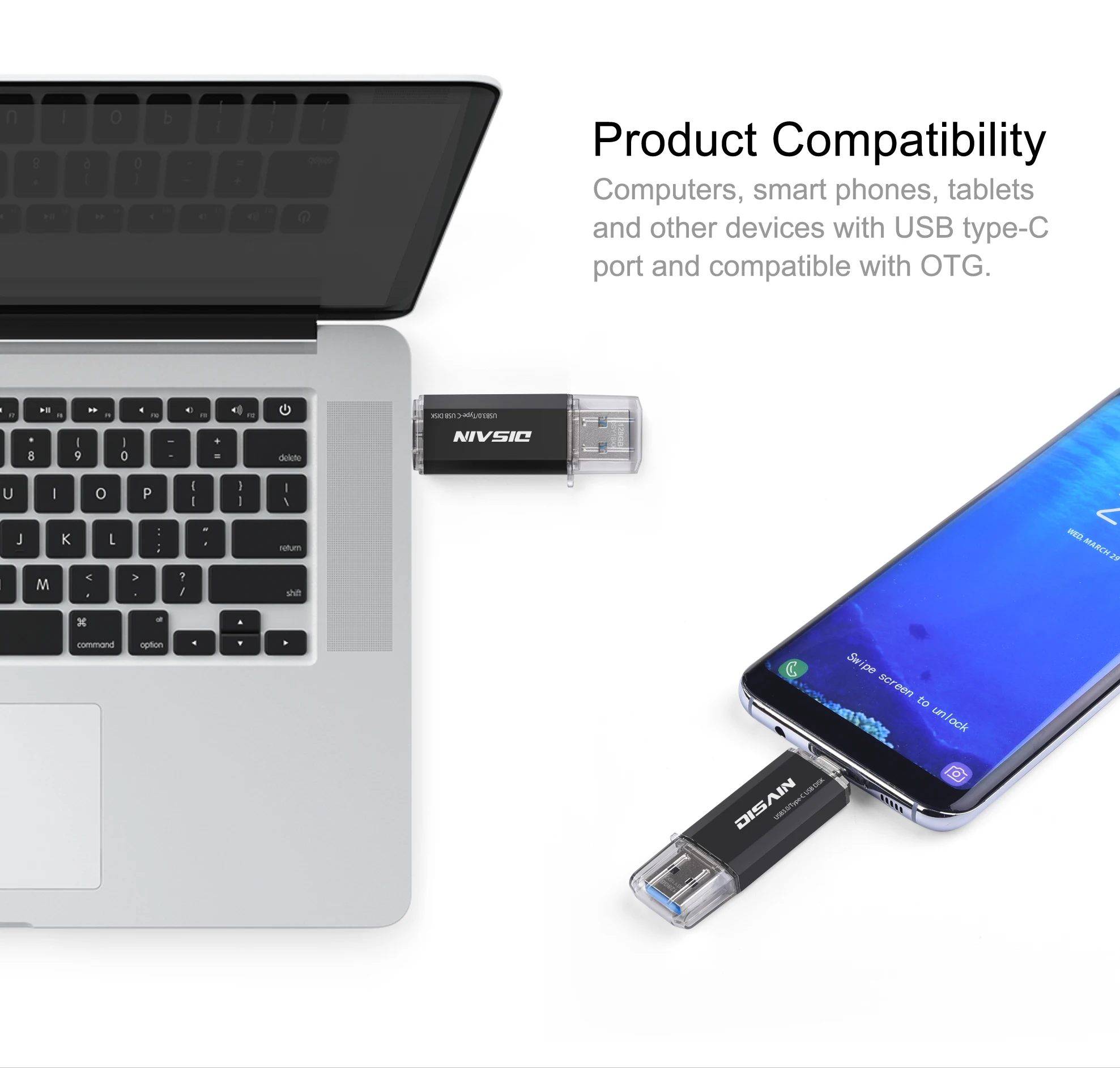 USB C двойной флэш накопитель DISAIN Type внешний памяти 3 0 для Android ПК смартфона Macbook