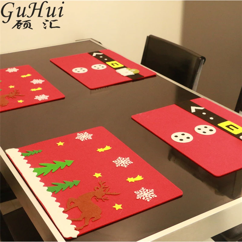 2 шт./лот Рождественская елка олень Санта Клаус одежда коврики для стола