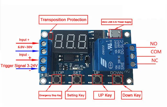 OOTDTY 6-30V Relay Module Switch Trigger Time Delay Circuit Timer Cycle Adjustable | Обустройство дома