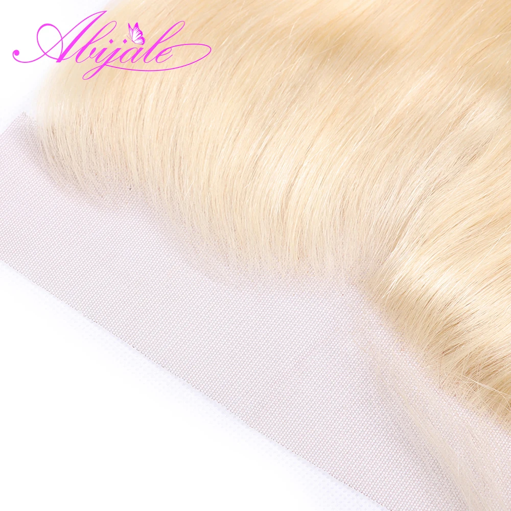 Abijale блонд Связки с фронтальным закрытием Remy 613 прямые человеческие волосы пучки