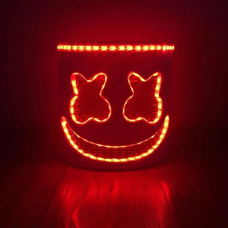 Dj Flash Type Marshmello Mask Cosplay Props LED Luminous Full Head Masks Future Bass Bar Music Halloween Party Helmet | Тематическая
