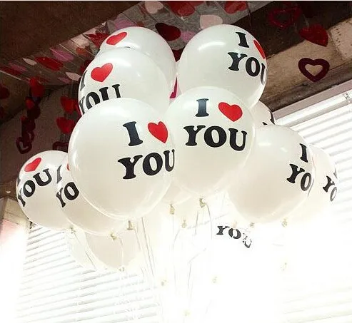 20шт 12 дюймов I love you романтические белые воздушные шары с дизайном «сердце» вечерние Свадебные День рождения Рождественское украшение свадебный шар подарки