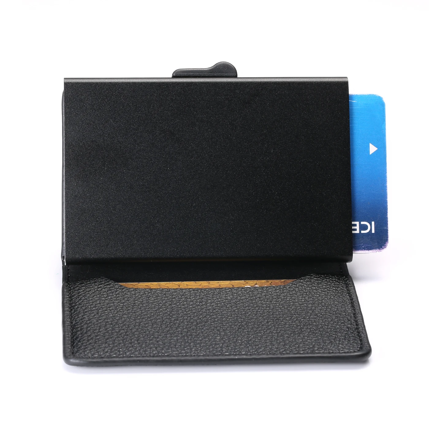 BISI GORO RFID Блокировка Карты Кошелек бизнес держатель для карт алюминиевая коробка Модный мягкий кожаный тонкий чехол для карт Прямая поставка