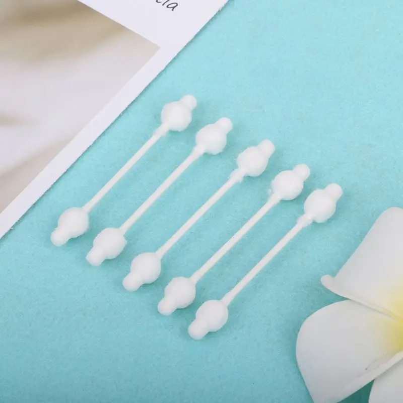 55 шт детские ватные тампоны бумажные ручки двойная головка тампон для чистки